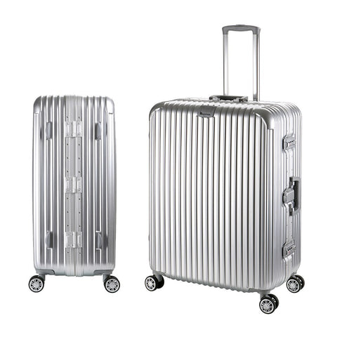 28" Inch Aluminum Luggage Rolling Hardside Cabin Spinner Travel Case Trolley Suitcase