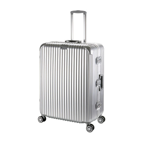 28" Aluminum Luggage Suitcase Spinner Travel Suitcase Hand Luggage Trolley With Wheel - Silver