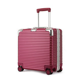 Top Fashion Business Travel Rolling Luggage Aluminum Suitcase 18 Inch Computer Trolley Case Abs