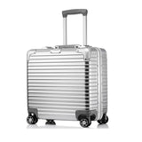 Top Fashion Business Travel Rolling Luggage Aluminum Suitcase 18 Inch Computer Trolley Case Abs