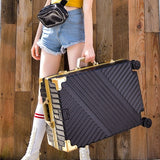 Abs+Pc Luggage Female Boarding Bag,Retro Trolley Case,Men And Women Anti-Scratch Trolley,Suitcase
