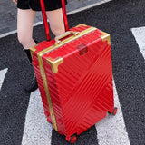 Abs+Pc Luggage Female Boarding Bag,Retro Trolley Case,Men And Women Anti-Scratch Trolley,Suitcase