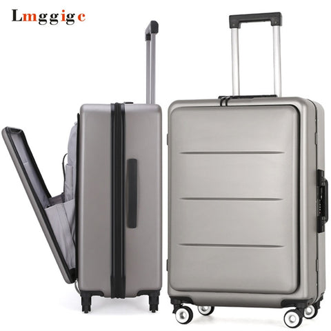 Upscale Pc Travel Suitcase Case,Rolling Luggage With Laptop Bag,Universal Wheel Trolley Box, Men