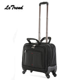 Letrend Business Oxford Rolling Luggage Spinner Men Trolley 18 Inch Cabin Laptop Bags Wheels