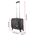 Ru 16" Oxford Black Spinner Cabin Suitcase On Wheels Business Rolling Luggage Board Boarding Box
