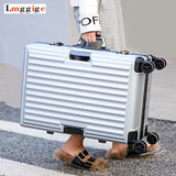 Aluminum Frame + Pc Shell Suitcase Bag, 20"24" Inch Rolling Luggage,High-Quality Travel Box ,New