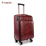 Vintage Pu Leather Suitcase, Super Large Capacity Luggage Bag,High Quality Rolling Trolley