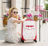 Carrylove Cartoon Pink Princess 16/20/24 Inch High Quality Pu Rolling Luggage Spinner Brand