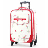 Carrylove Cartoon Pink Princess 16/20/24 Inch High Quality Pu Rolling Luggage Spinner Brand