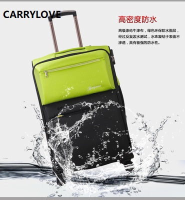 Carrylove Super Waterproof Luggage 20/24/28 Size Fashion Grid  Oxford Rolling Luggage Spinner Brand