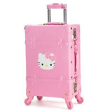 Travel Tale Super Cute Girl With High Quality Pu Rolling Luggage Spinner Brand Travel Suitcase
