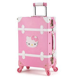 Travel Tale Super Cute Girl With High Quality Pu Rolling Luggage Spinner Brand Travel Suitcase