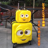 Carrylove Cartoon Luggage Series 18/20 Inch Handbag+Rolling Minions Luggage Spinner Brand Travel
