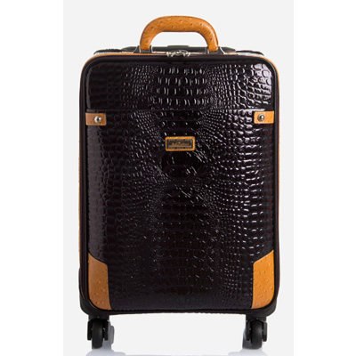 Carrylove  Fashion Luggage Series 18/20/22 Inch  Hcrocodile Pu Rolling Luggage Spinner Brand Travel