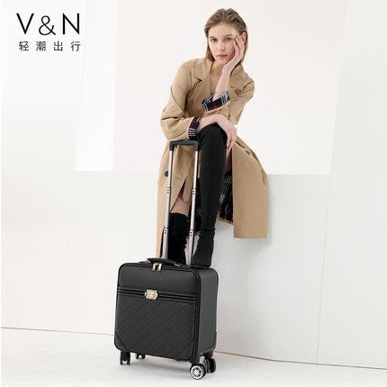 Carrylove Business Leisure Fashion High Quality Female 16/20/24 Inch Size Pu Rolling Luggage