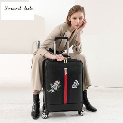 Travel Tale Personality 16/20/24 Inch The Most Fashionable, High Quality Pu Rolling Luggage Spinner