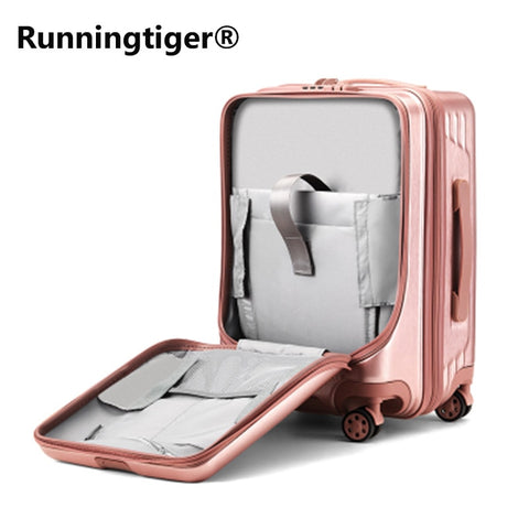 Business Suitcase Male 20 24 26 Inch Boarding Trolley Case Female Front Opening Zipper Universal