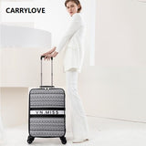 Carrylove New Fashion Quality  16/18/20/24 Inch Canvas Handbag And Rolling Luggage Spinner Brand