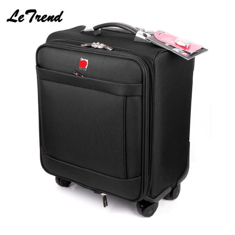 Letrend Business Rolling Luggage Spinner 18 Inch Men Multifunction Carry On Wheels Suitcases
