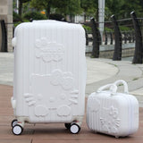 14+20Inchhello Kitty Suitcase,Trolley Travel Bag Set,Spinner Rolling Luggage