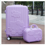 14+20Inchhello Kitty Suitcase,Trolley Travel Bag Set,Spinner Rolling Luggage