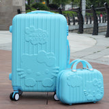 14+20Inchhello Kitty Suitcase,Trolley Travel Bag Set,Spinner Rolling Luggage