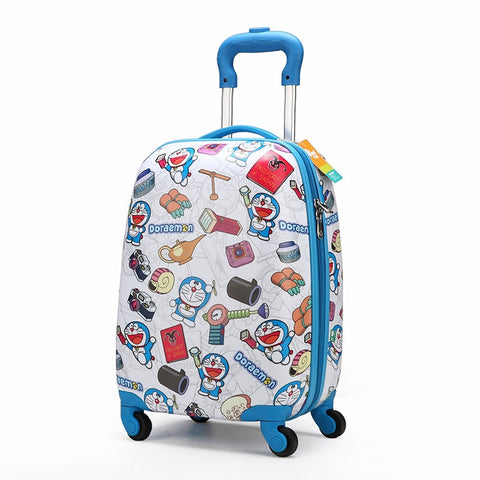 New Arrival!Kids 18Inch Cartoon Travel Luggage Suitcase Bags On Universal Wheels,Blue Travel