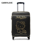 Carrylove Cartoon Cat 16/20/24 Inch High Quality Pu Pink Princess Rolling Luggage Spinner Brand