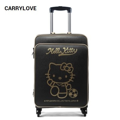 Carrylove Cartoon Cat 16/20/24 Inch High Quality Pu Pink Princess Rolling Luggage Spinner Brand