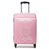 Carrylove Cartoon Cat 16/20/24 Inch High Quality Pu Pink Princess Rolling Luggage Spinner Brand