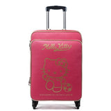 Carrylove Cartoon Cat 16/20/24 Inch High Quality Pu Pink Princess Rolling Luggage Spinner Brand