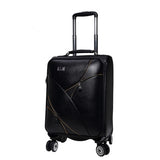 Good Quality 16 18 20 22 24Inches Black Pu Leather Trolley Luggage On Universal Wheels,Male And