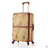 New Arrival!Commercial Aluminum Frame Box Luggage20 24 Female Vintage Universal Wheels Trolley