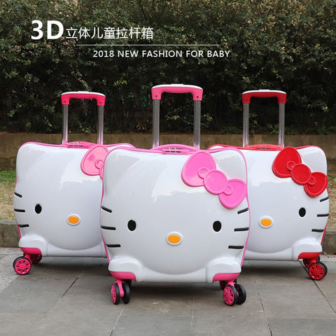 Luggage Bag  New 19-Inch Cute Cat Children'S Suitcase 3D Student Luggage Cartoon Travel Luggage