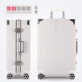 Hard Case Suitcase Universal Wheel Carry On Luggage Abs Pc Aluminum Frame Drawbar Box 20 Inch