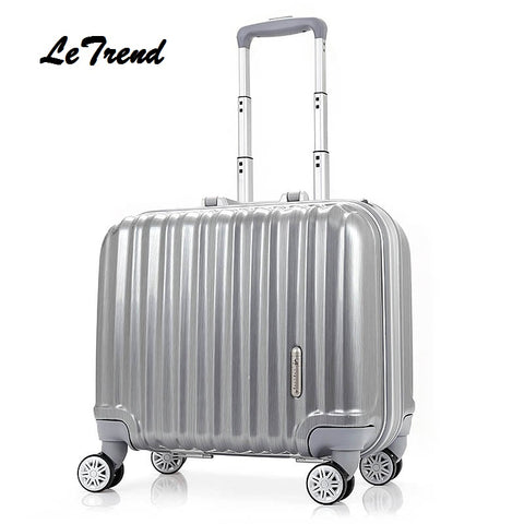 Letrend Fashion Rolling Luggage Spinner 18 Inch Student Suitcase Wheels Trolley Colorful Carry On