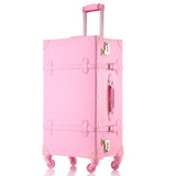 20''22''24''26'' Pu Leather Vintage Rolling Luggage Trolley Travel Bag Retro  Suitcase With Spinner