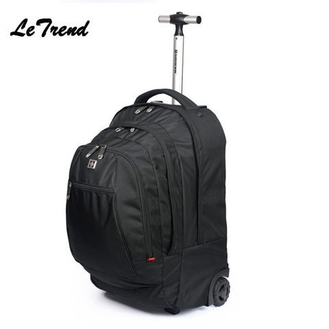 New Business Rolling Luggage Spinner Backpack Shoulder Travel Bag Casters Trolley Carry On Wheels
