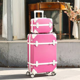 Two Piece Set Of Trolley Case,Password Lock Box,Retro Suitcase,Universal Wheel 24"Student Cute