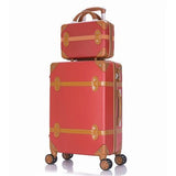 Two Piece Set Of Trolley Case,Password Lock Box,Retro Suitcase,Universal Wheel 24"Student Cute