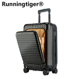 Business Suitcase Male 20 24 26 Inch Boarding Trolley Case Female Front Opening Zipper Universal