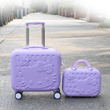 Hotsale!12 16Inches Girls Abs Hardside Trolley Luggage Sets,Pink Green Animal Universal Wheels