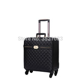 New Women'S High-Quality Pu Leather Rolling Luggage Box Universal Wheel Suitcase Bag 16"20"24" Inch