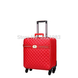 New Women'S High-Quality Pu Leather Rolling Luggage Box Universal Wheel Suitcase Bag 16"20"24" Inch
