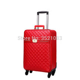 New Women'S High-Quality Pu Leather Rolling Luggage Box Universal Wheel Suitcase Bag 16"20"24" Inch