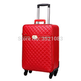 New Women'S High-Quality Pu Leather Rolling Luggage Box Universal Wheel Suitcase Bag 16"20"24" Inch