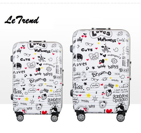 Children Carton Rolling Luggage Bussiness Travel Bag 20 Inch Design Women Men 24 Inch Carry On