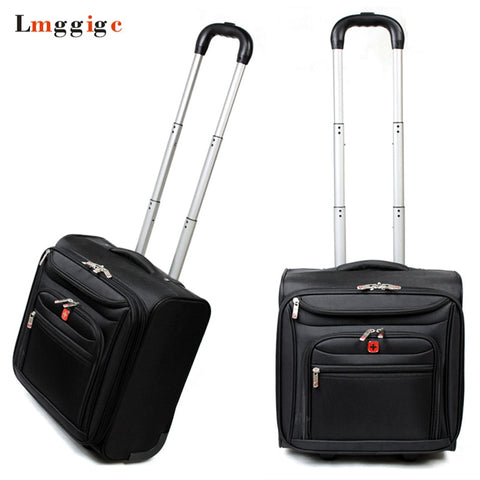 16" Inch Luggage Cabin Bag,Travel Suitcase With Wheel,Oxford Cloth Trolley Case With Lock,Carry