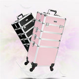Women Large Capacity Trolley Cosmetic Case Rolling Luggage Bag,Nails Makeup Toolbox,Multi-Layer