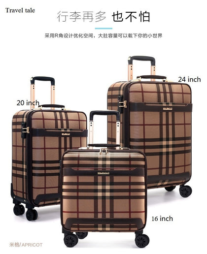 Travel Tale Retro Lattice Fashion Pvc 16/18/20/24 Inch Size Handbag Plus Rolling Luggage Spinner
